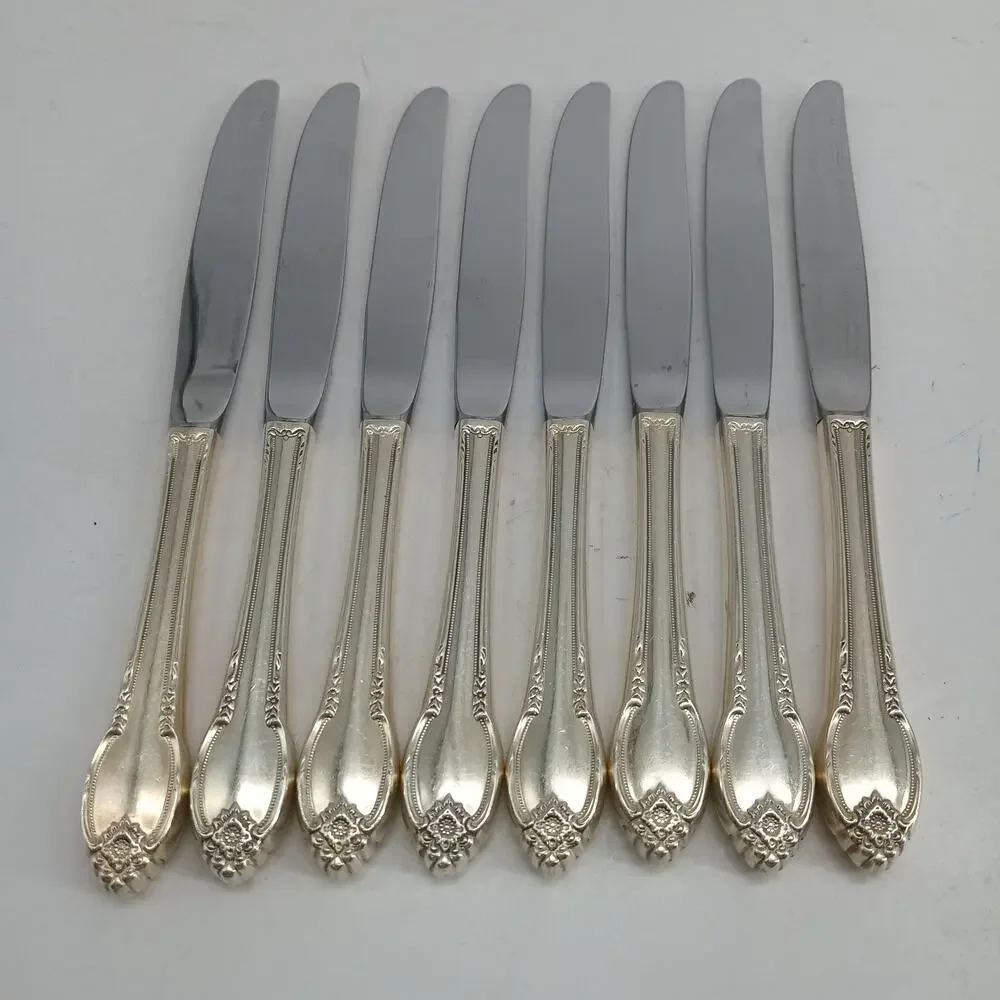 8X BK 1847 Rogers Bros IS Remembrance Silverplate Silverware Butter Knives